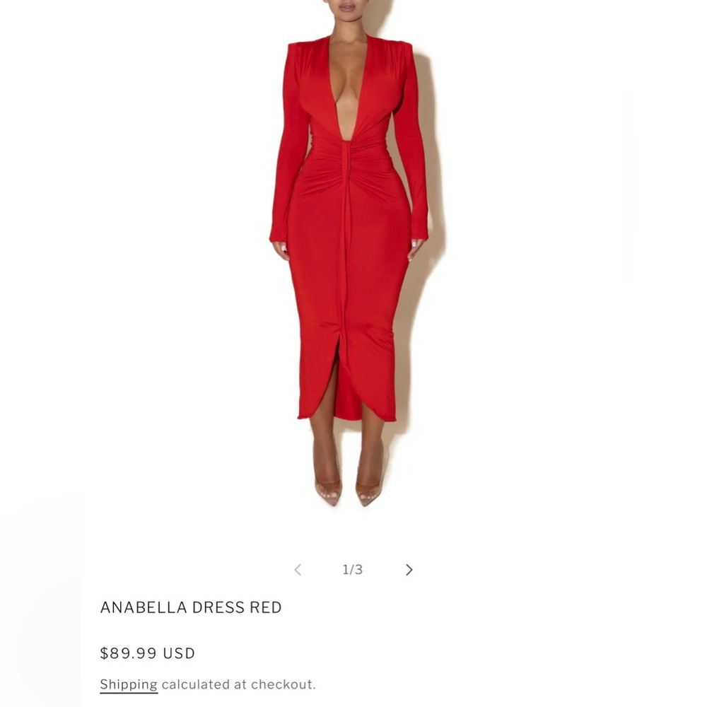Jocacy Annabella Red Long Sleeve Dress